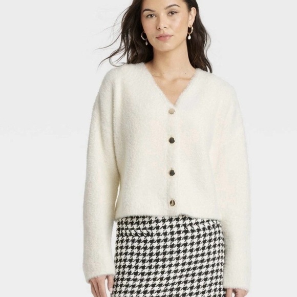 a new day Cream Button-Up Cardigan Size XL - Picture 1 of 6